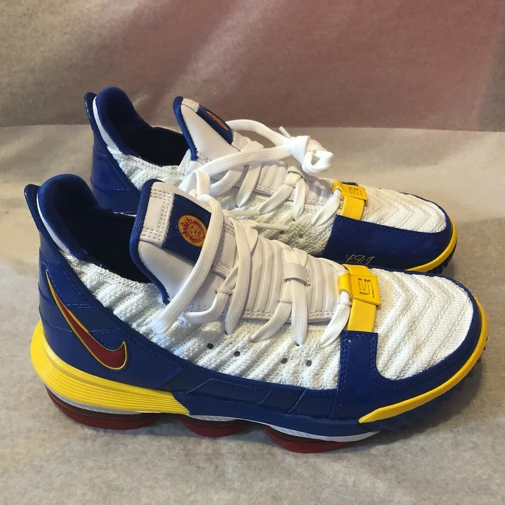 Nike Lebron 16 XVI SB Superbron Basketball Shoes White Blue CD2451-100 Men's 5.5